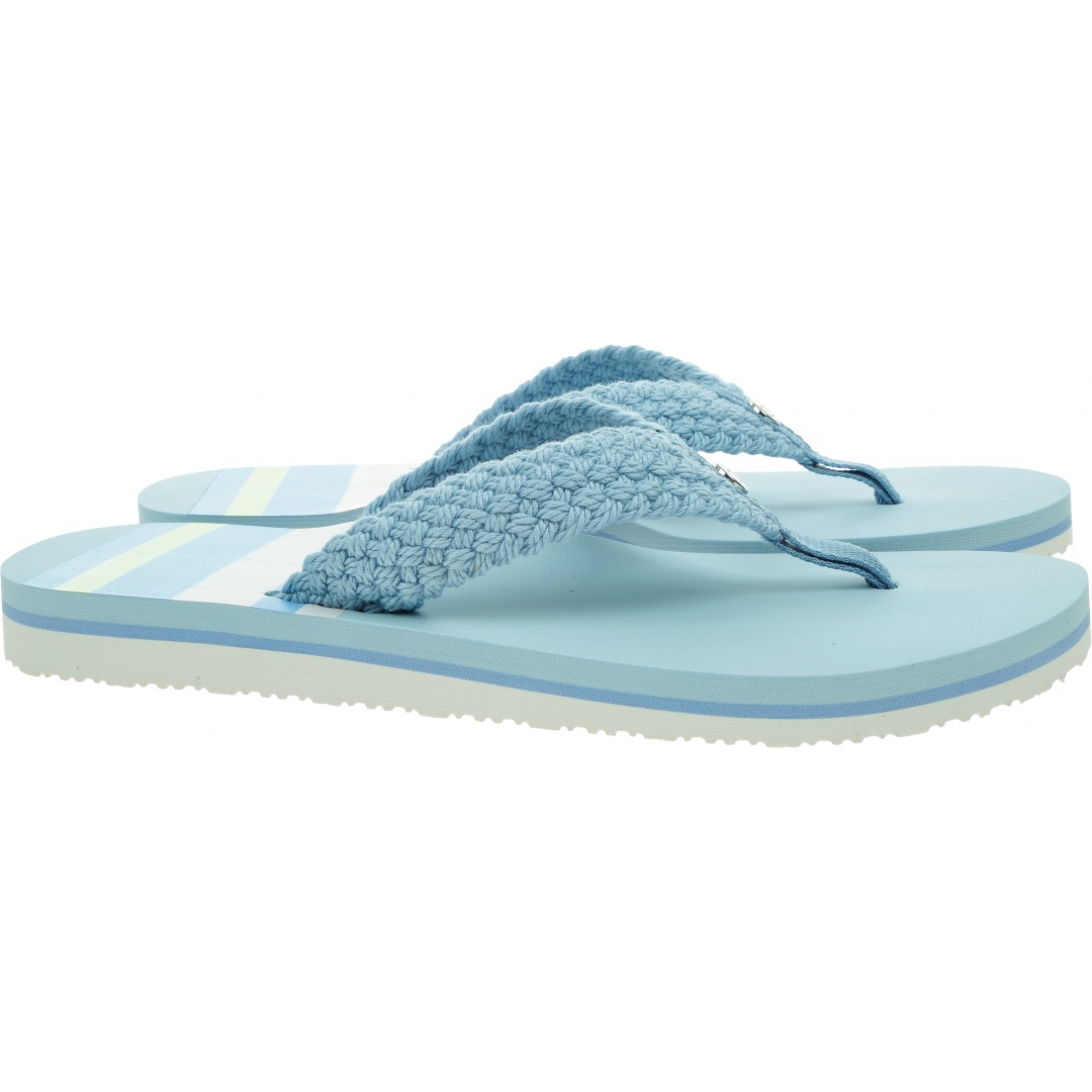 Japonki Damskie TOMMY HILFIGER Th Stripy Flat Beach Sandal FW0FW06443 C1O