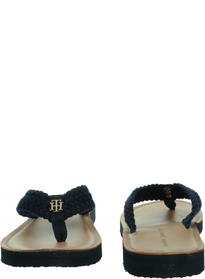 Japonki Damskie TOMMY HILFIGER Th Leather Footbed Beach Sandal FW0FW06335