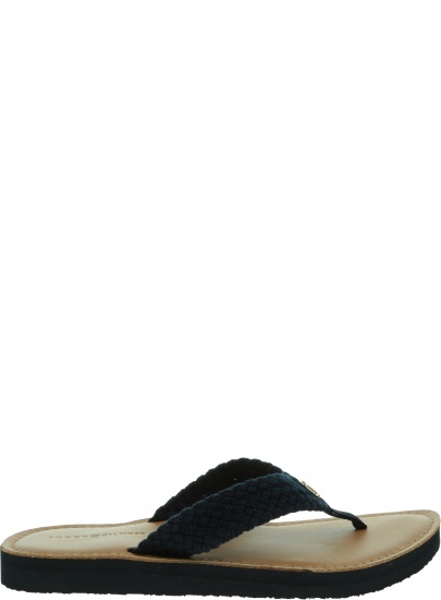 Japonki Damskie TOMMY HILFIGER Th Leather Footbed Beach Sandal FW0FW06335