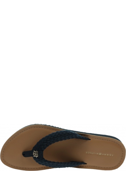 Japonki Damskie TOMMY HILFIGER Th Leather Footbed Beach Sandal FW0FW06335