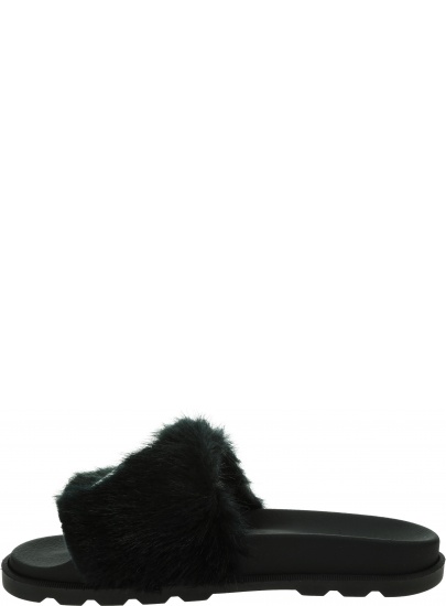 Klapki z Futerkiem KARL LAGERFELD Kondo Tred Ikonic Fur Slide KL80974 WF0