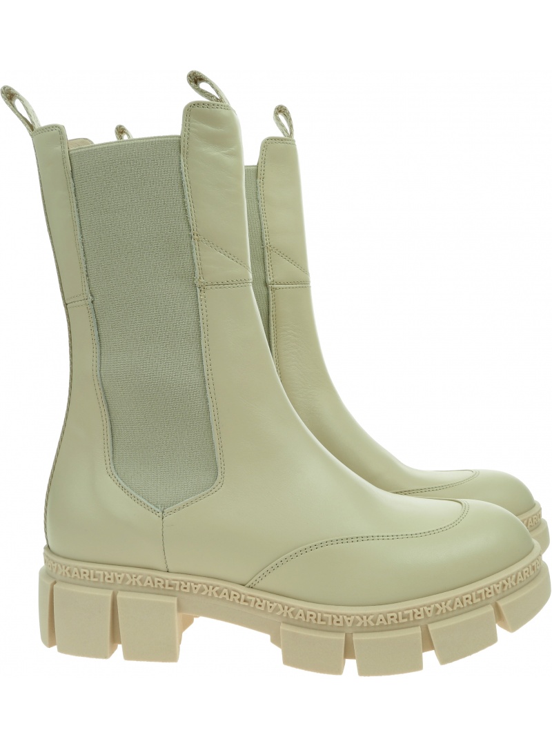 Beżowe Sztyblety KARL LAGERFELD Aria Long Gore Boot KL43280 0H1