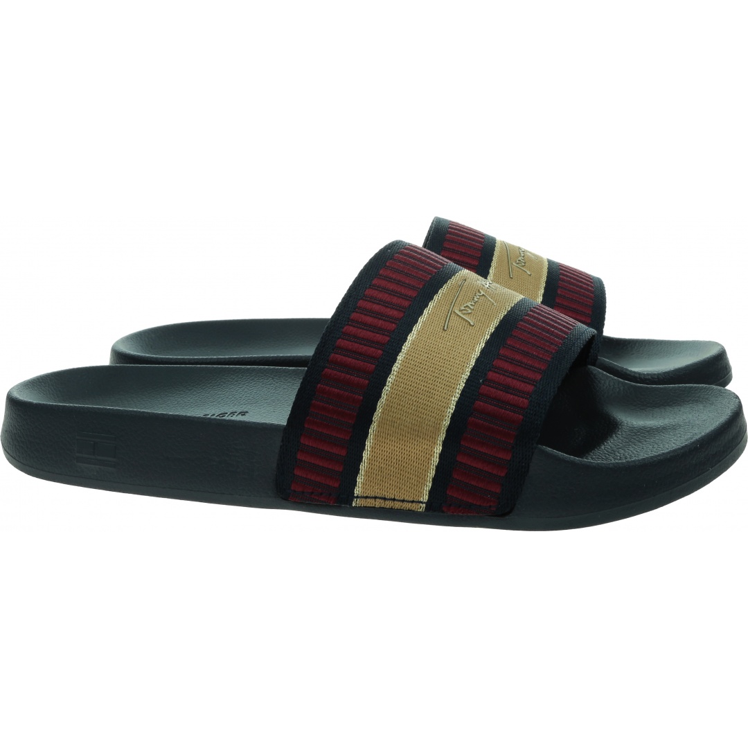 Klapki Damskie TOMMY HILFIGER Webbing Signature Slide FW0FW06720 DW5
