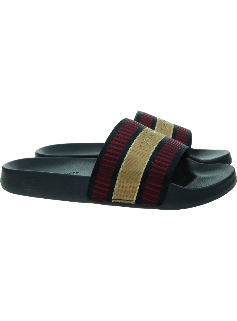 Klapki Damskie TOMMY HILFIGER Webbing Signature Slide FW0FW06720 DW5
