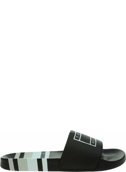 Klapki Męskie TOMMY HILFIGER Strips Hilfiger Pool Slide FM0FM04061 BDS