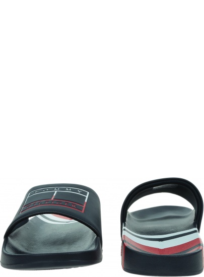 Klapki Męskie TOMMY HILFIGER Strips Hilfiger Pool Slide FM0FM04061 0GY