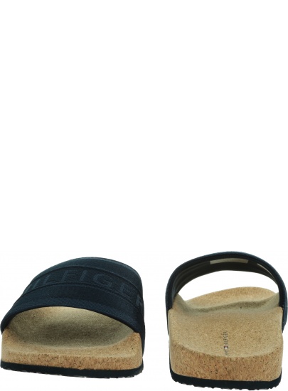 Klapki Damskie TOMMY HILFIGER Tommy Webbing Cork Pool Slide FW0FW06525 DW5