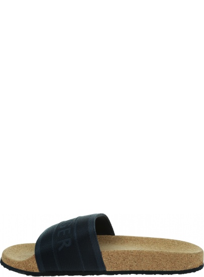 Klapki Damskie TOMMY HILFIGER Tommy Webbing Cork Pool Slide FW0FW06525 DW5