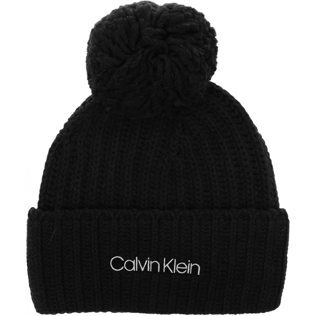 Czarna Czapka Zimowa CALVIN KLEIN Beanie Oversized K60K608535 BAX