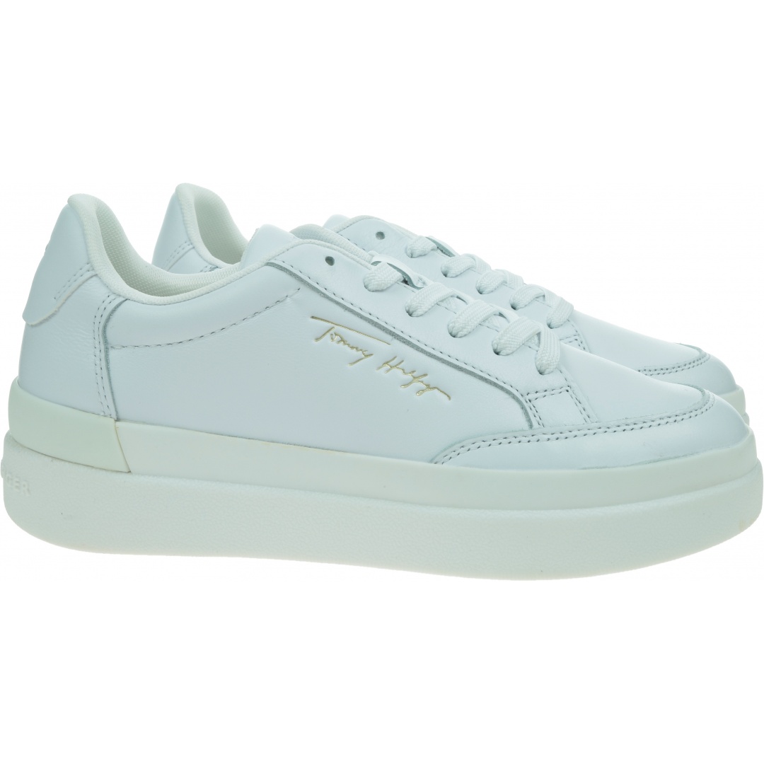 Sneakersy TOMMY HILFIGER Th Signature Leather Sneaker FW0FW06665 White YBR
