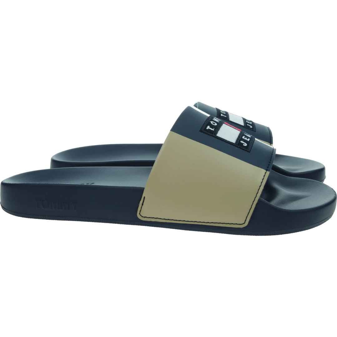 Klapki Męskie TOMMY JEANS Block Archive Poolslide EM0EM01048 Black BDS