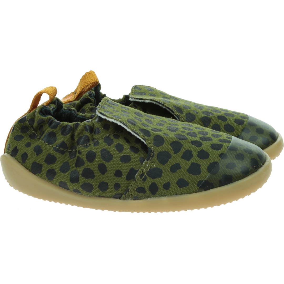 Ultralekkie Kapcie BOBUX Indoor Indie Junior Olive Dalmatian 100XP700402