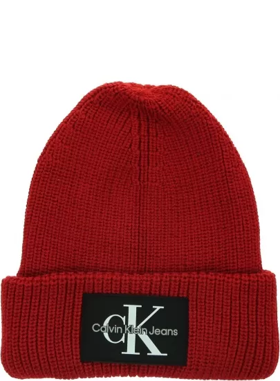 Czapka Zimowa CALVIN KLEIN Monologo Patch Beanie K60K607383 XL6