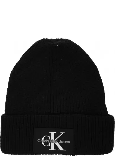 Czapka Zimowa CALVIN KLEIN Monologo Patch Beanie K60K607383 BDS