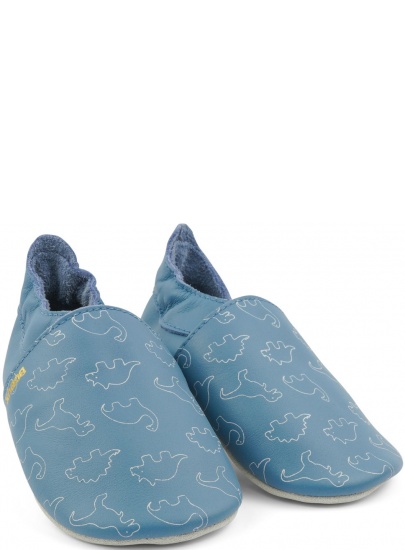 Skórzane Kapcie BOBUX Soft Sole Dino Blue