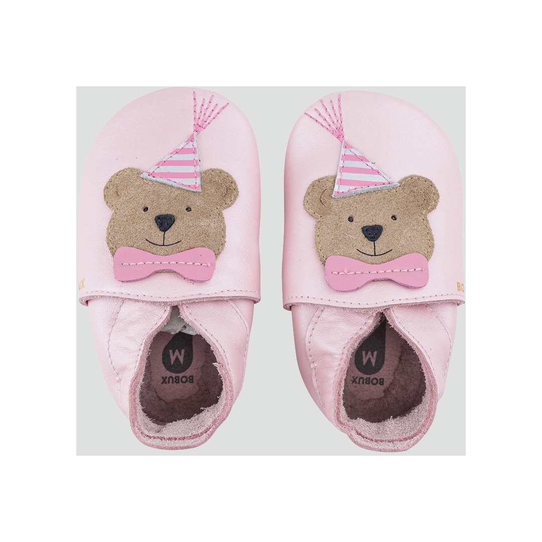 Skórzane Kapcie BOBUX Soft Sole Party Bear Blossom Pearl