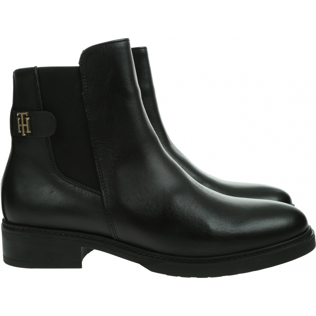 Sztyblety TOMMY HILFIGER Leather Flat Boot FW0FW06749 BDS