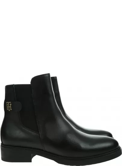 Sztyblety TOMMY HILFIGER Leather Flat Boot FW0FW06749 BDS