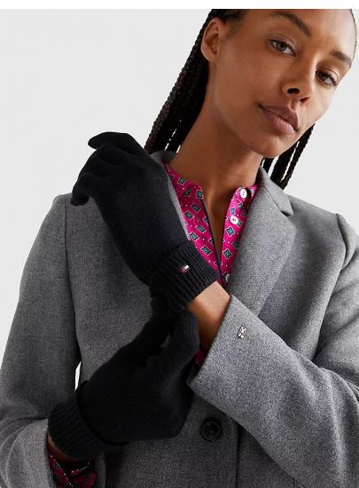 Rękawiczki Damskie TOMMY HILFIGER Essential Flag Knitted Gloves AW0AW13904