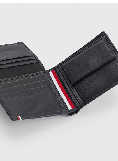 Portfel Męski TOMMY HILFIGER Th Central Cc Flap And Coin AM0AM10233 BDS