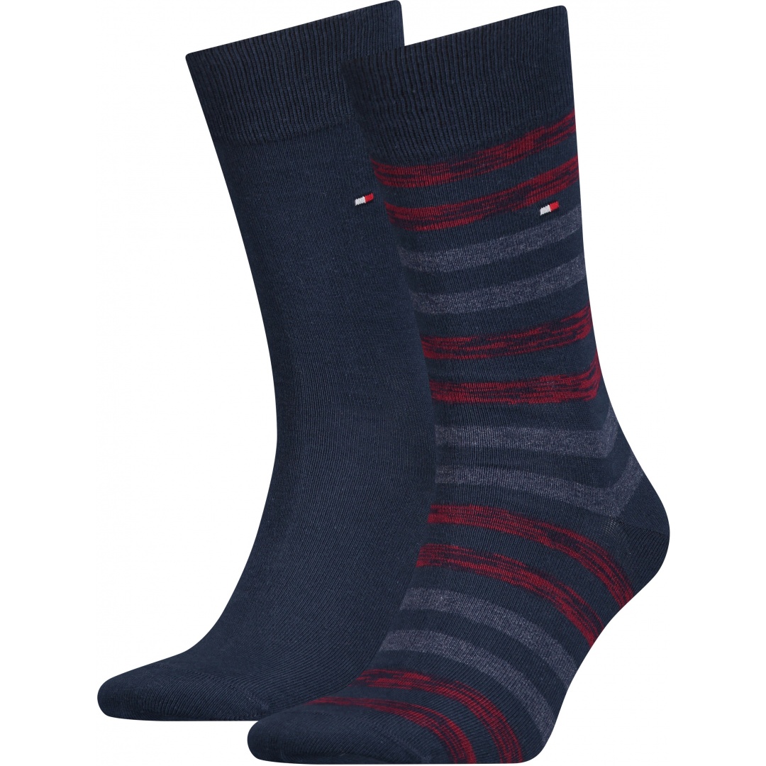 Skarpetki Męskie Tommy Hilfiger 472001001 047 Th Men Duo Stripe Sock 2P