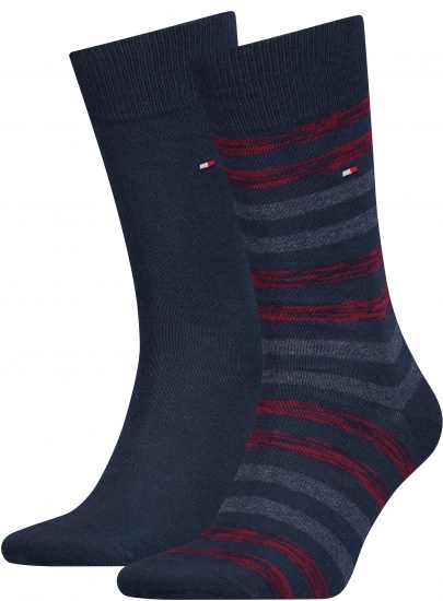 Skarpetki Męskie Tommy Hilfiger 472001001 047 Th Men Duo Stripe Sock 2P