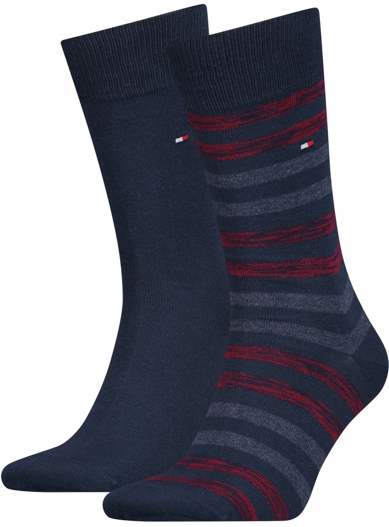 Skarpetki Męskie Tommy Hilfiger 472001001 047 Th Men Duo Stripe Sock 2P