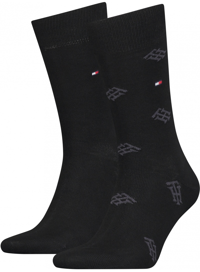 Skarpetki Męskie Tommy Hilfiger 701220238 004 Th Men Sock 2P Monogram Aop