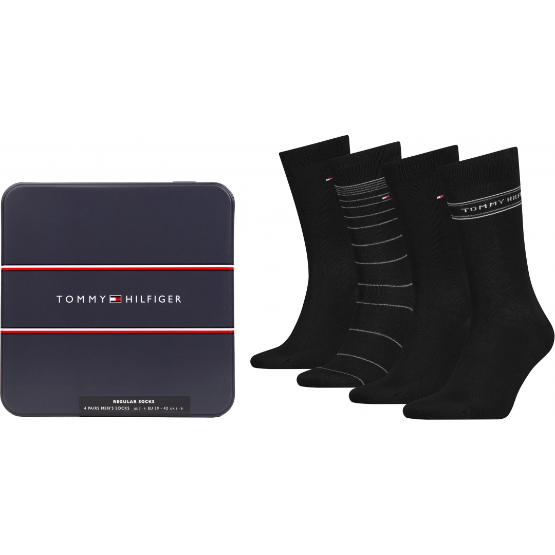 Zestaw Skarpetki Męskie Tommy Hilfiger 701220146 002 Th Men Sock 4P Tin