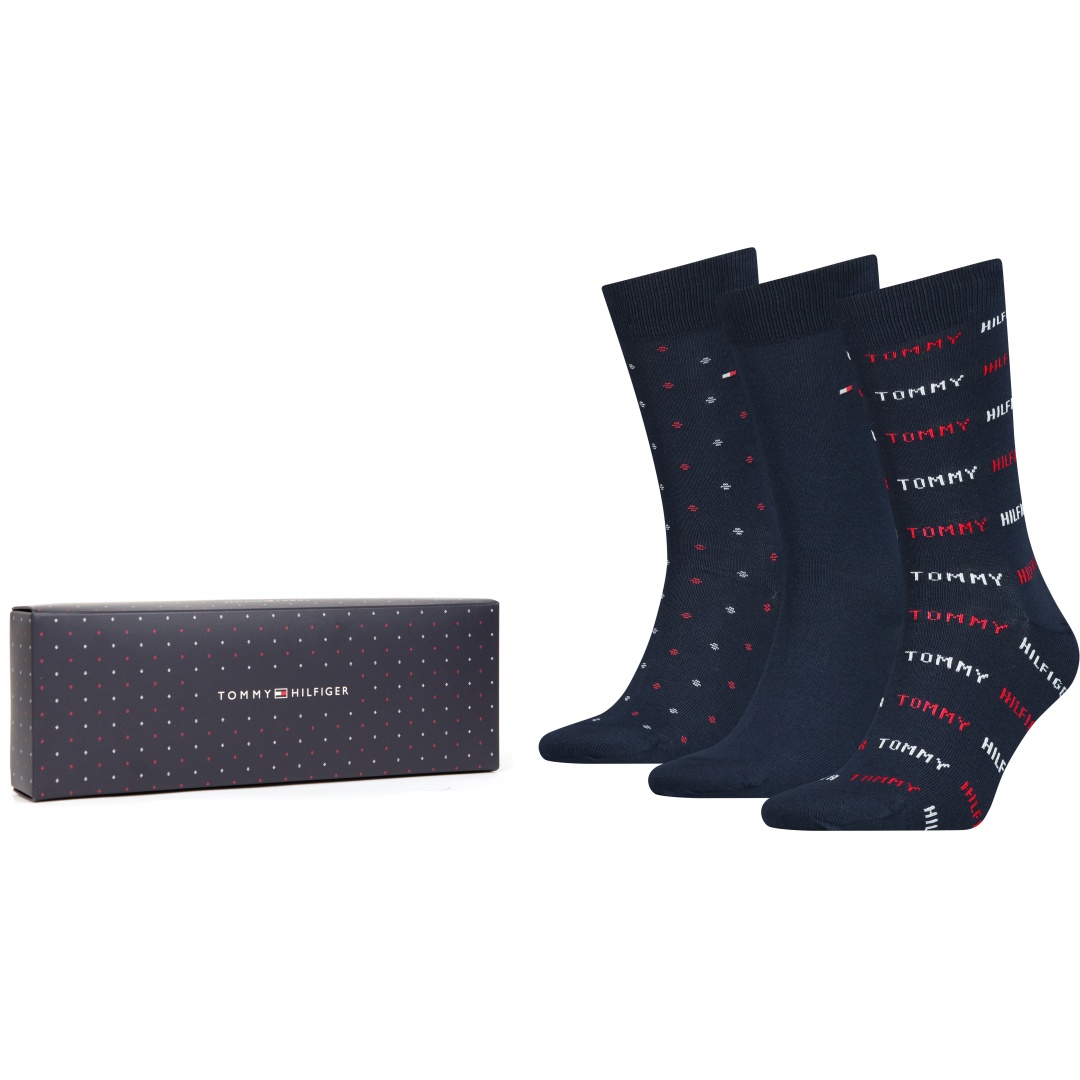 Zestaw Skarpetki Męskie Tommy Hilfiger 701220147 001 Th Men Sock 3P Giftbox