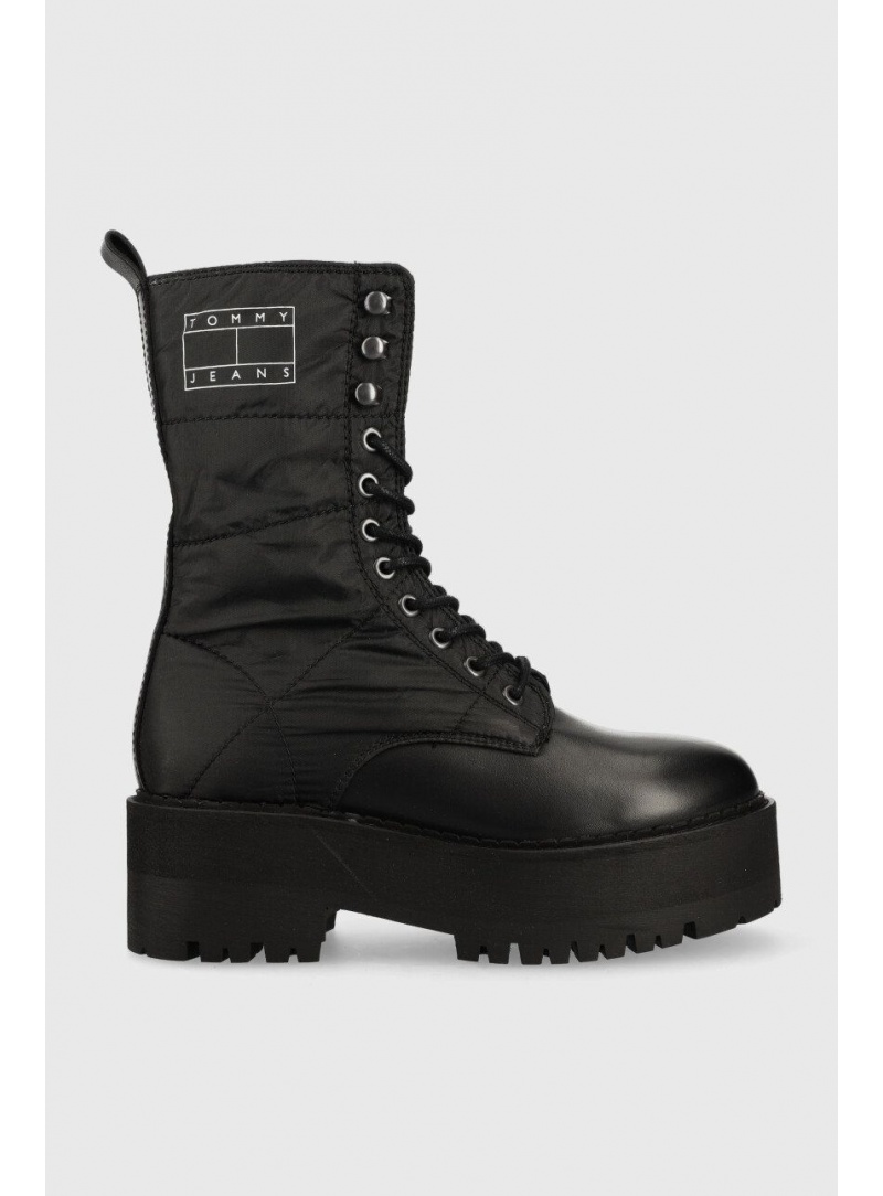 Glany Botki TOMMY JEANS Flatform Padded Boot EN0EN02006 BDS