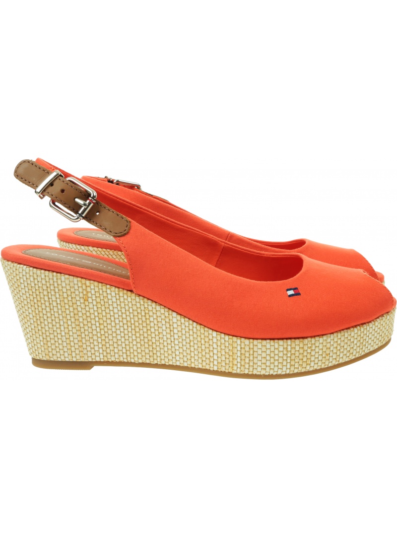 Espadryle Damskie TOMMY HILFIGER Iconic Elba Sling Back Wedge FW0FW04788