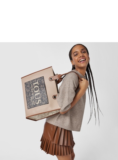 Torebka TOUS 2001660243 Shopping XL Amaya K Icon Brown Beige