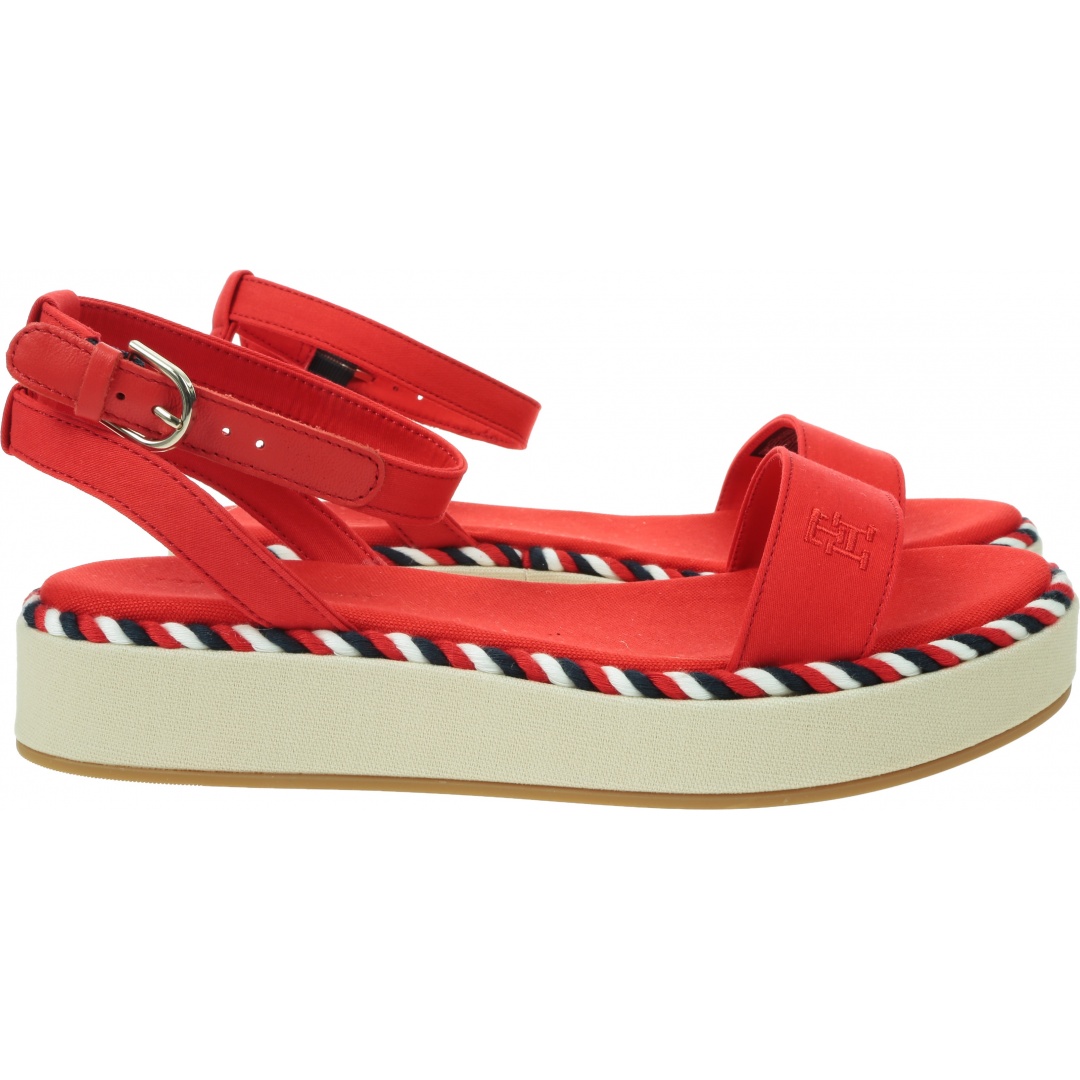 Sandały Na Platformie TOMMY HILFIGER Rope Flatform FW0FW07019 SNE