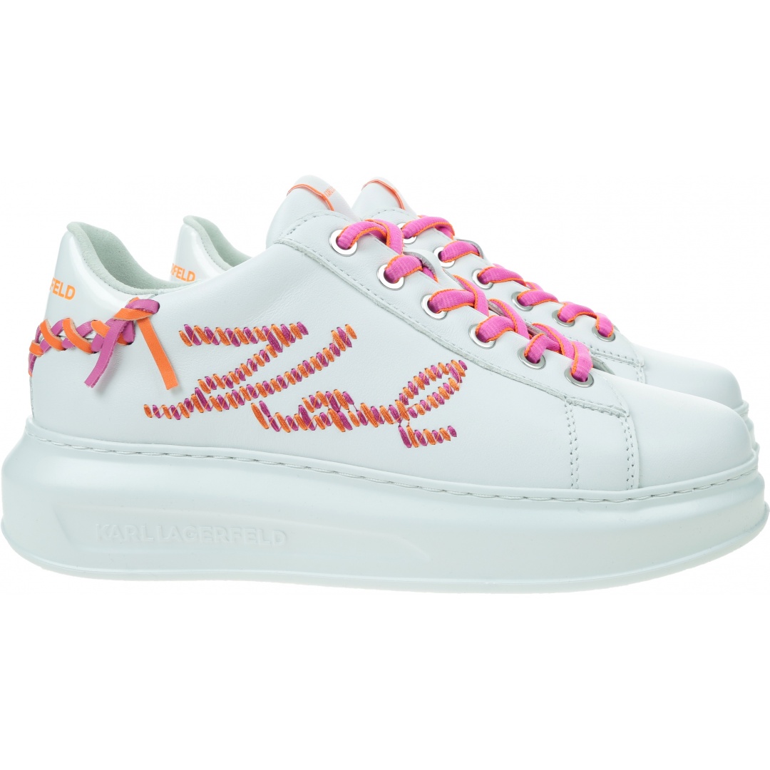 Sneakersy KARL LAGERFELD Kapri Whipstitch Lo Lace KL62572 01P