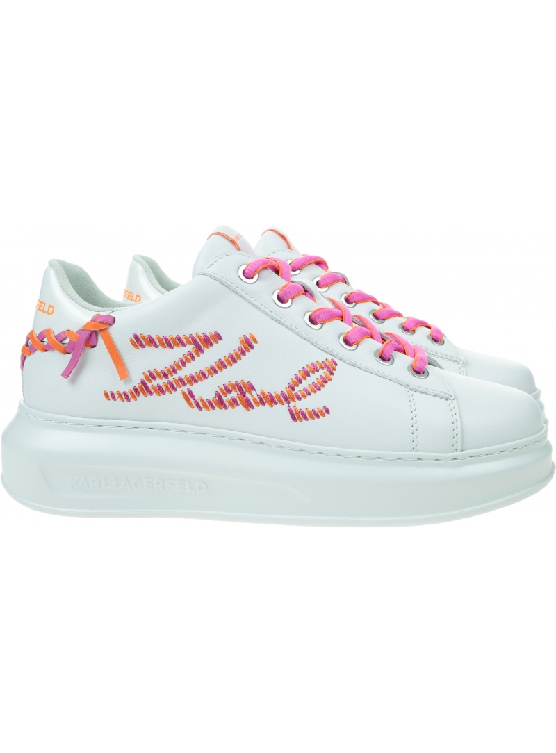 Sneakersy KARL LAGERFELD Kapri Whipstitch Lo Lace KL62572 01P