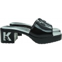 Klapki na Obcasie KARL LAGERFELD Jelly Blok Heel Ikonic Relief Slide