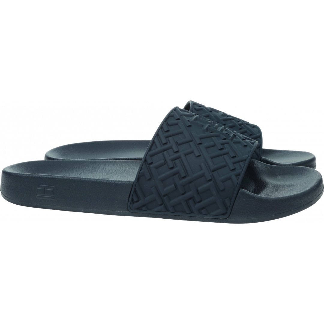 Klapki Męskie TOMMY HILFIGER Rubber Th Monogram Pool Slide FM0FM04464 DW5