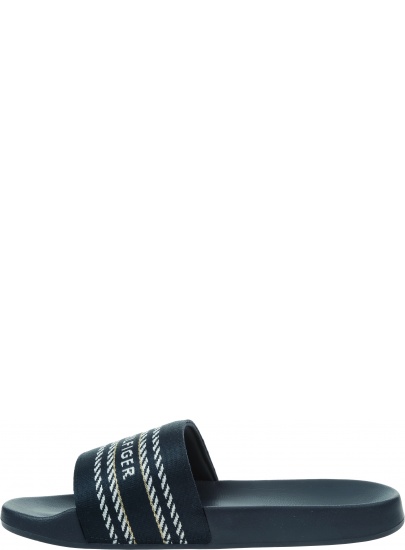 Klapki Damskie TOMMY HILFIGER Tommy Webbing Slide FW0FW07153 DW6