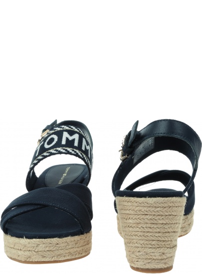 Espadryle TOMMY HILFIGER Seasonal Webbing Mid Wedge FW0FW07091 DW6