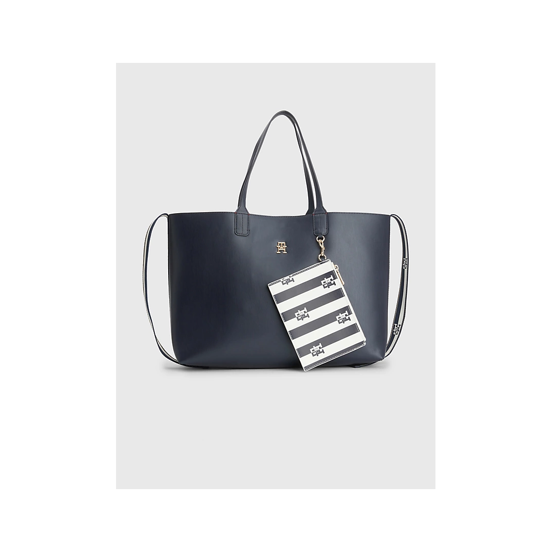 Torebka TOMMY HILFIGER Iconic Tommy Tote Solid Stripe AW0AW14767 DW6