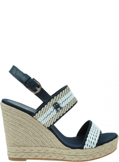 Espadryle Damskie TOMMY HILFIGER Golden Webbing Wedge FW0FW07089 DW6