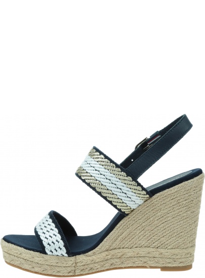 Espadryle Damskie TOMMY HILFIGER Golden Webbing Wedge FW0FW07089 DW6