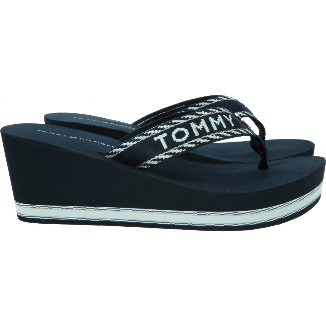 Japonki Damskie Na Koturnie TOMMY HILFIGER Tommy Webbing Wedge Sandal