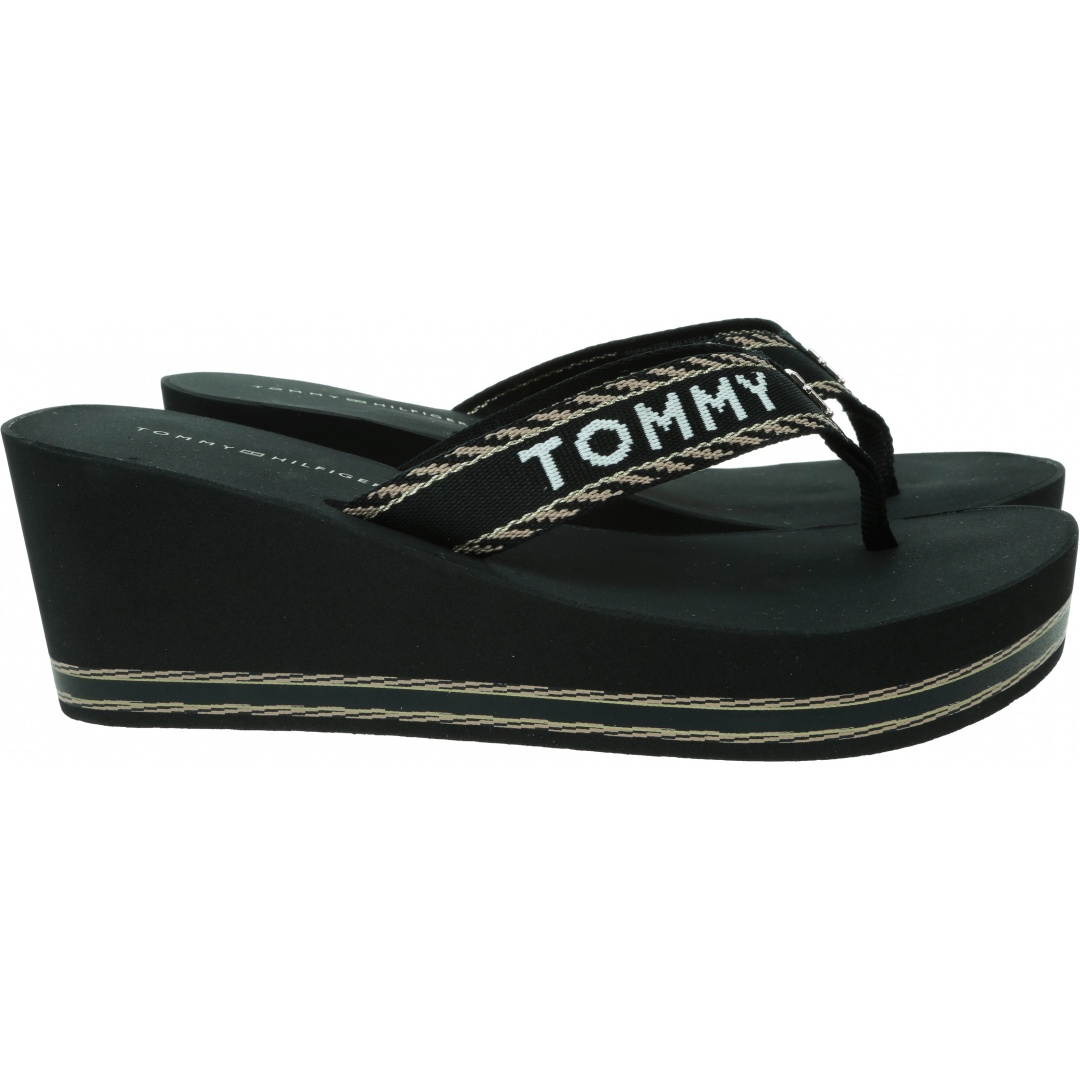Japonki Damskie Na Koturnie TOMMY HILFIGER Tommy Webbing Wedge Sandal