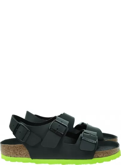 Sandały BIRKENSTOCK Milano Kids BF Desert Soil Black Lime