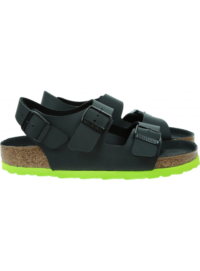 Sandały BIRKENSTOCK Milano Kids BF Desert Soil Black Lime