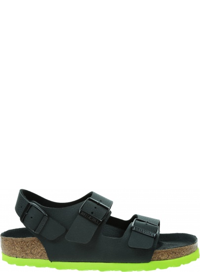 Sandały BIRKENSTOCK Milano Kids BF Desert Soil Black Lime