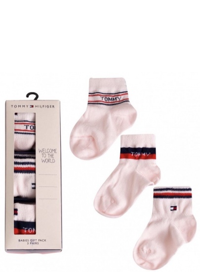 Skarpetki Niemowlęce TOMMY HILFIGER Th Baby Sock 3P Giftbox 701222674 003