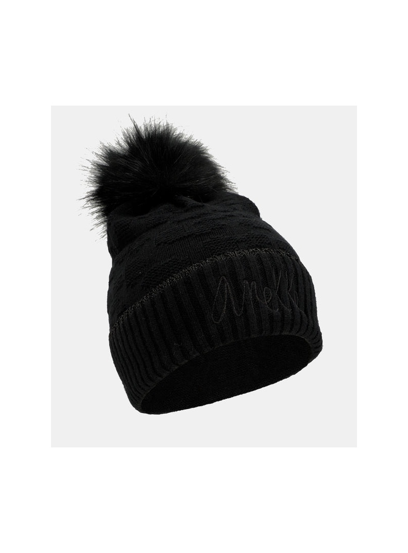 ANEKKE Shoen Black Pom Pom Knitted Hat 37700-531